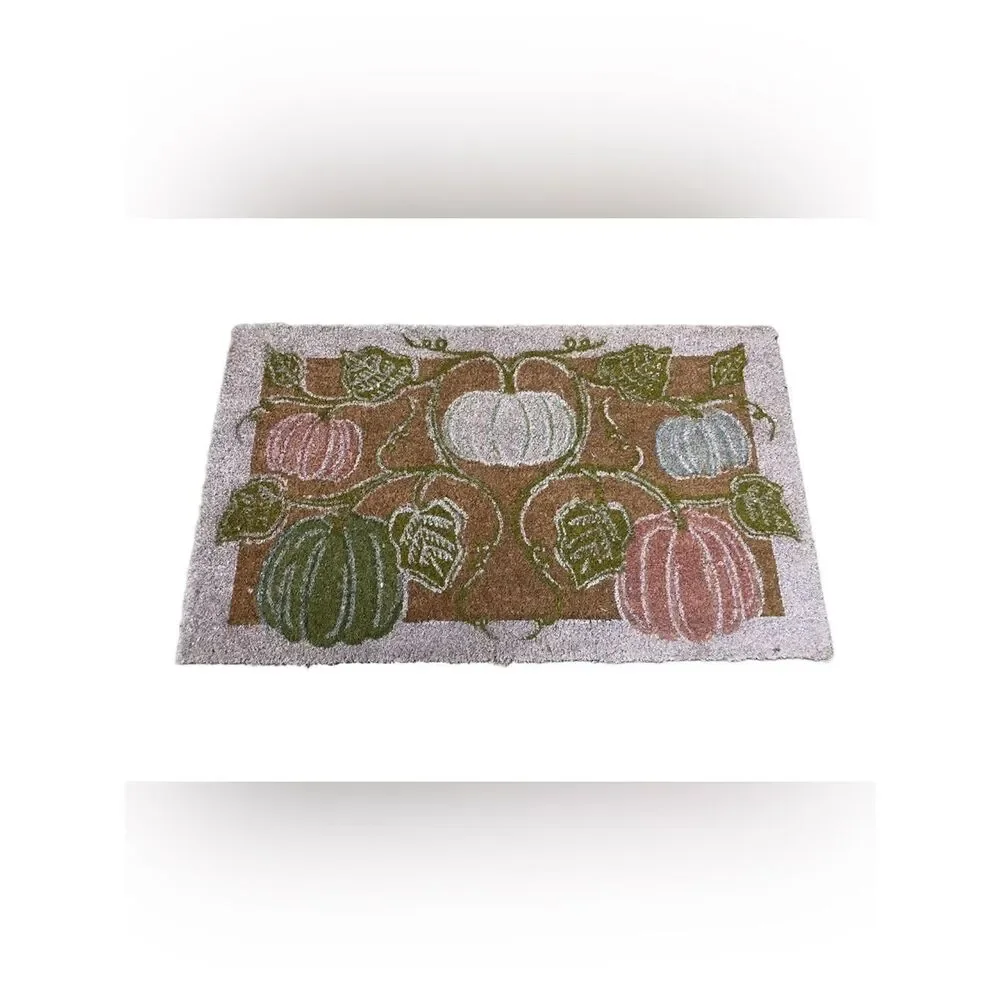 Anthropologie Bruna Autumn Pumpkin Printed Coir Doormat - Multicolor (18”x30”)